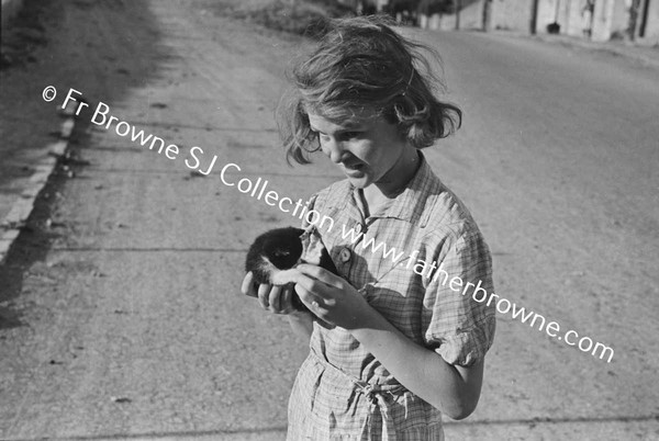 GIRL AND KITTEN